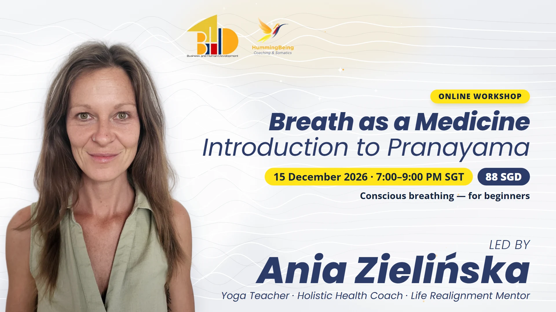 Ania Zielińska, yoga teacher