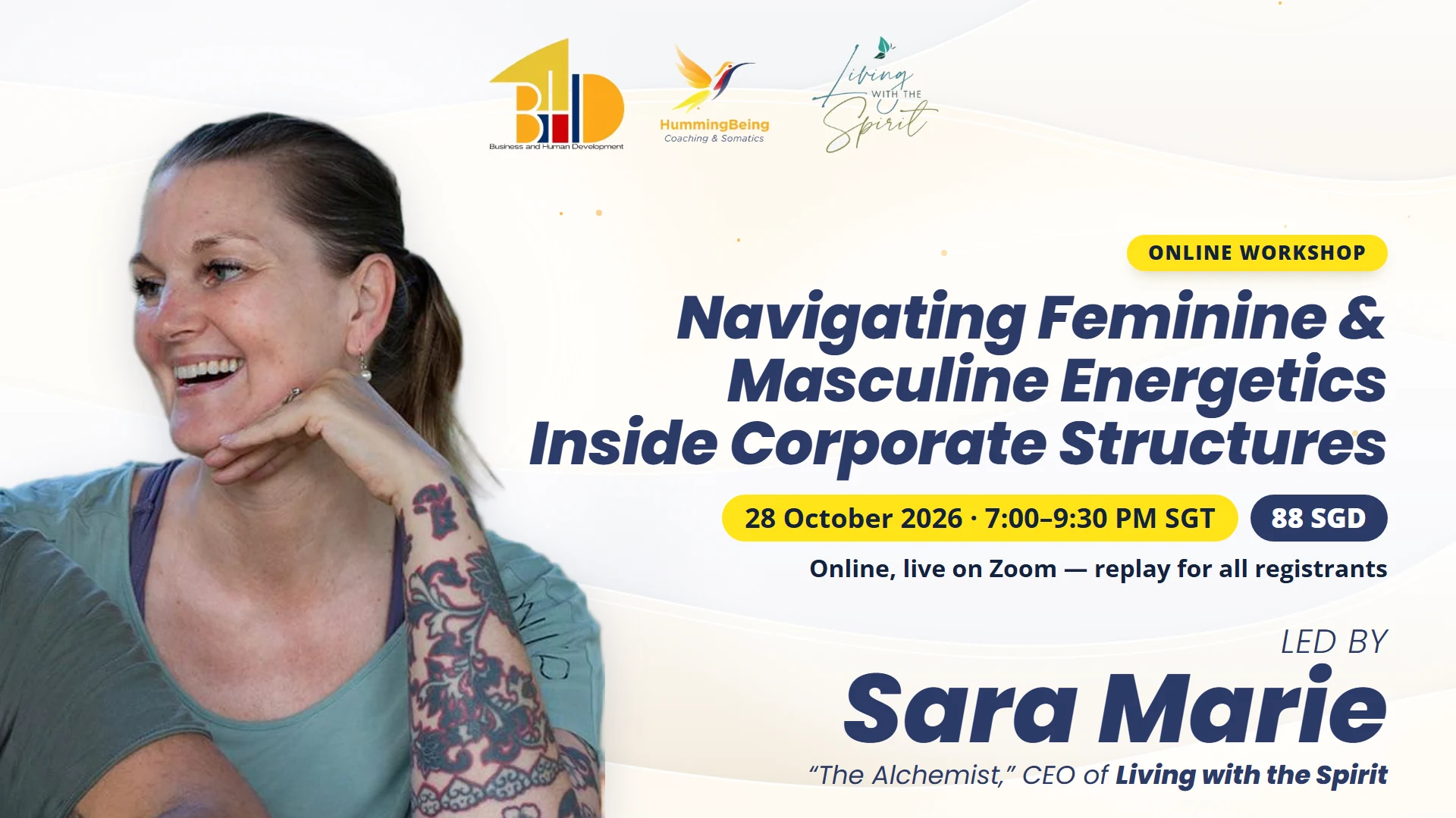 Navigating Feminine & Masculine Energetics — Sara Marie, 28 October 2026