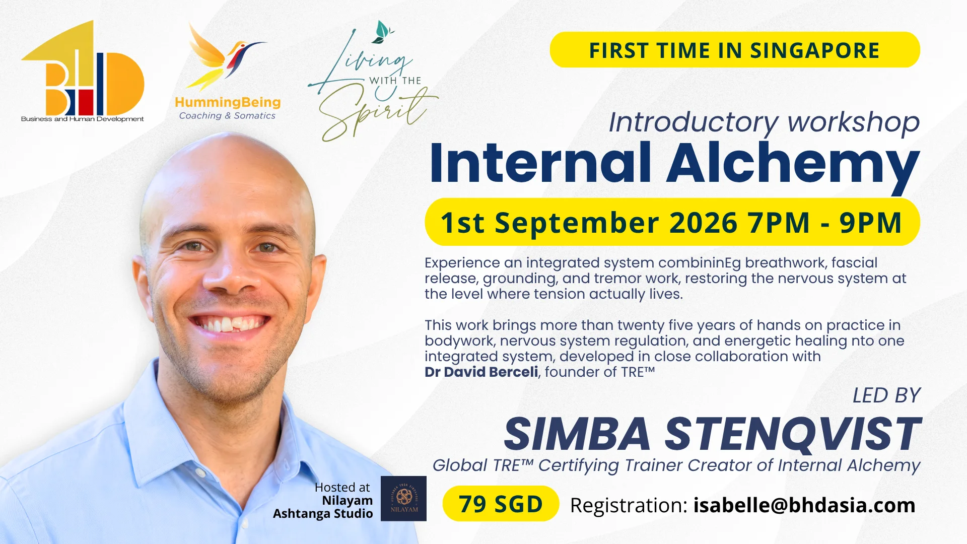 Internal Alchemy — Introductory Workshop with Simba Stenqvist, 1 September 2026, Singapore